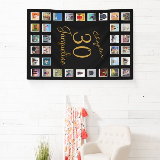 任意の年齢の誕生日写真 横断幕 (インサイチュ)