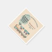 任意の年齢の誕生日列車のパーティーすべて水の色 スタンダードカクテルナプキン (角)