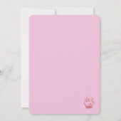 任意の年齢の誕生日手描きバルーンピンクレッド 招待状 (裏面)