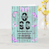 任意の年齢の誕生日挨拶のおもしろい作成 カード (黄色い花)