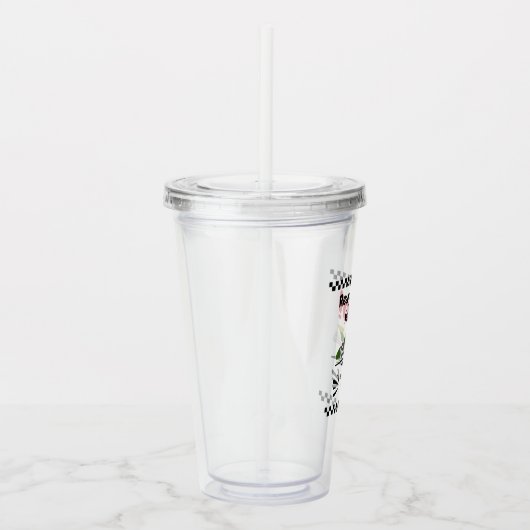 任意の年齢の誕生日準備ができてセット環境にやさしいことをしようレースカー アクリルタンブラー (右)