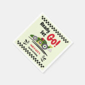 任意の年齢の誕生日準備ができてセット環境にやさしいことをしようレースカー スタンダードカクテルナプキン (角)