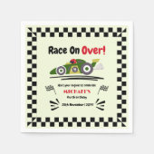 任意の年齢の誕生日準備ができてセット環境にやさしいことをしようレースカー スタンダードカクテルナプキン (正面)