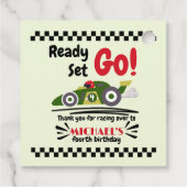 任意の年齢の誕生日準備ができてセット環境にやさしいことをしようレースカー フェイバータグ (裏面)