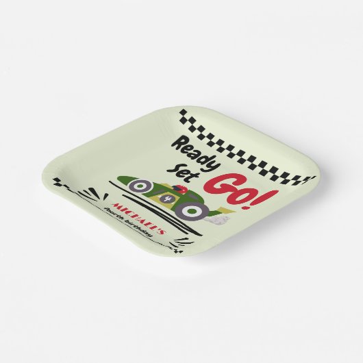 任意の年齢の誕生日準備ができてセット環境にやさしいことをしようレースカー ペーパープレート (傾斜あり)