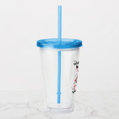 任意の年齢の誕生日準備セット行く赤ブルーレースカー アクリルタンブラー (右)