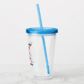任意の年齢の誕生日準備セット行く赤ブルーレースカー アクリルタンブラー (左)