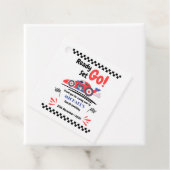 任意の年齢の誕生日準備セット行く赤ブルーレースカー フェイバータグ (インサイチュ)