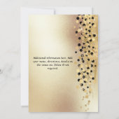 任意の年齢の誕生日金ゴールドグリッターブラック紙吹雪チック 招待状 (裏面)