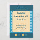 任意の年齢の青男性へ色40番目のパーティーを追加 招待状 (裏面)