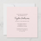 任意の年齢の10代の誕生日写真ミニマリストピンク 招待状 (裏面)