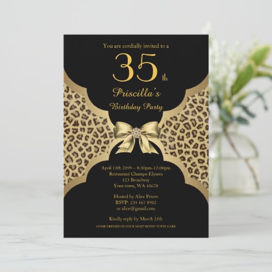 -任意の年齢を編集可能、誕生日パーティーANY AGE、チーター 招待状 (スタンド正面)