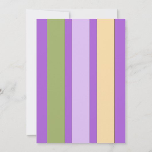 任意の年齢を追加する写真名パープル誕生日パーティー 招待状 (裏面)