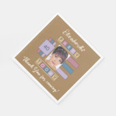 任意の年齢を追加する写真名ブラウン誕生日パーティー スタンダードランチョンナプキン (角)