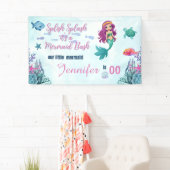 任意の年齢スプラッシュマーメイドバッシュガールズ誕生日 横断幕 (インサイチュ)