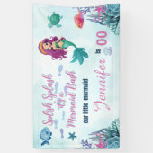 任意の年齢スプラッシュマーメイドバッシュガールズ誕生日 横断幕 (縦)