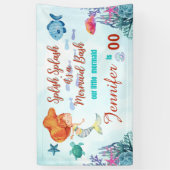 任意の年齢スプラッシュマーメイドバッシュガールズ誕生日 横断幕 (縦)