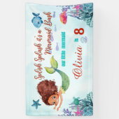 任意の年齢スプラッシュマーメイドバッシュガールズ誕生日 横断幕 (縦)