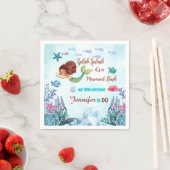 任意の年齢スプラッシュbashマーメイドガールズ誕生日 スタンダードカクテルナプキン (インサイチュ)