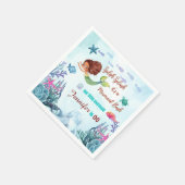 任意の年齢スプラッシュbashマーメイドガールズ誕生日 スタンダードカクテルナプキン (角)