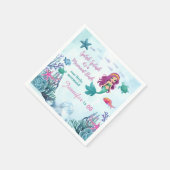 任意の年齢スプラッシュbashマーメイドガールズ誕生日 スタンダードカクテルナプキン (角)