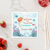 任意の年齢スプラッシュbashマーメイドガールズ誕生日 スタンダードカクテルナプキン (インサイチュ)