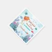 任意の年齢スプラッシュbashマーメイドガールズ誕生日 スタンダードカクテルナプキン (角)