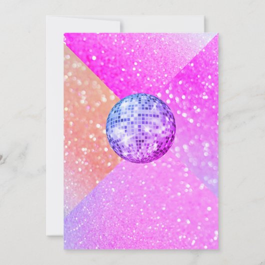 任意の年齢ディスコのダンスの誕生日パーティー 招待状 (裏面)