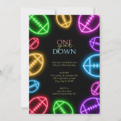 任意の年齢ネオンフットボール少年の誕生日 招待状 (正面)