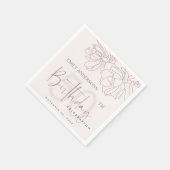 任意の年齢バラ金ゴールド赤面ピンク多肉性誕生日 スタンダードカクテルナプキン (角)