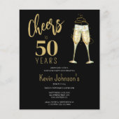 任意の年齢マイルストーンの誕生日パーティーの招待を予算に計上 チラシ (正面)