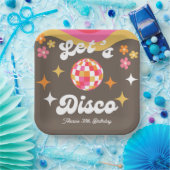 任意の年齢レトロGroovy 70sレッツディスコ誕生日 ペーパープレート (パーティー)