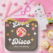 任意の年齢レトロGroovy 70sレッツディスコ誕生日 ペーパープレート (パーティー)
