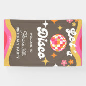 任意の年齢レトロGroovy 70sレッツディスコ誕生日 横断幕 (横)