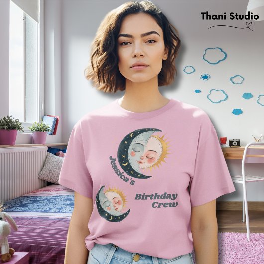 任意の年齢ヴィンテージシアルパジャマ誕生日ピンク Tシャツ