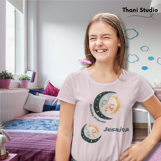 任意の年齢ヴィンテージシアルパジャマ誕生日ピンク Tシャツ