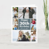 任意の年齢写真コラージュ折り畳み誕生日グリーティング カード (正面)