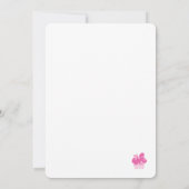 任意の年齢手描き誕生日バルーンホットピンク 招待状 (裏面)