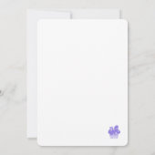 任意の年齢手描き誕生日バルーンラベンダー 招待状 (裏面)