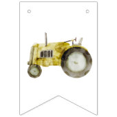 任意の年齢水色トラクターの誕生日 バンティングフラッグ (第1の旗)