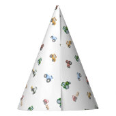 任意の年齢水色トラクターの誕生日 パーティーハット (裏面)