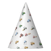 任意の年齢水色トラクターの誕生日 パーティーハット (左)