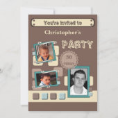 任意の年齢男性へ茶色の30番目のパーティーを追加 招待状 (正面)