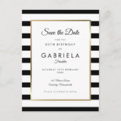 任意の年齢誕生日クラシックストライプの日付の保存 ポストカード (正面)