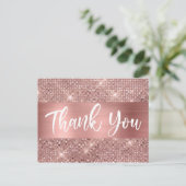 任意の年齢誕生日バラ金ゴールドありがとう ポストカード (スタンド正面)