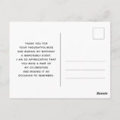 任意の年齢誕生日バラ金ゴールドありがとう ポストカード (裏面)