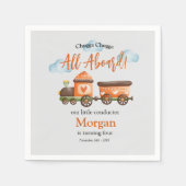 任意の年齢誕生日ラブリートレインウォーター色パーティー スタンダードカクテルナプキン (正面)