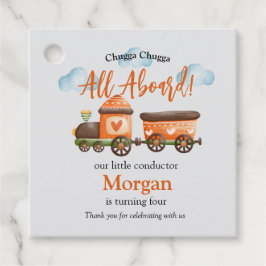 任意の年齢誕生日ラブリートレインウォーター色パーティー フェイバータグ