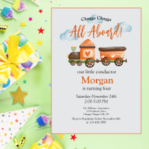 任意の年齢誕生日ラブリートレインウォーター色パーティー