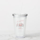 任意の年齢誕生日レッドレースカーレディセットゴー アクリルタンブラー (裏面)